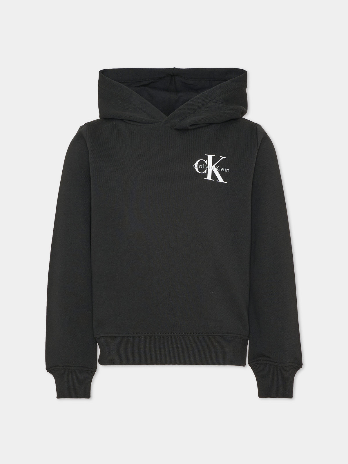 Felpa con cappuccio nera con logo per bambino,Calvin Klein Kids,LV1CKTJB08 BEH