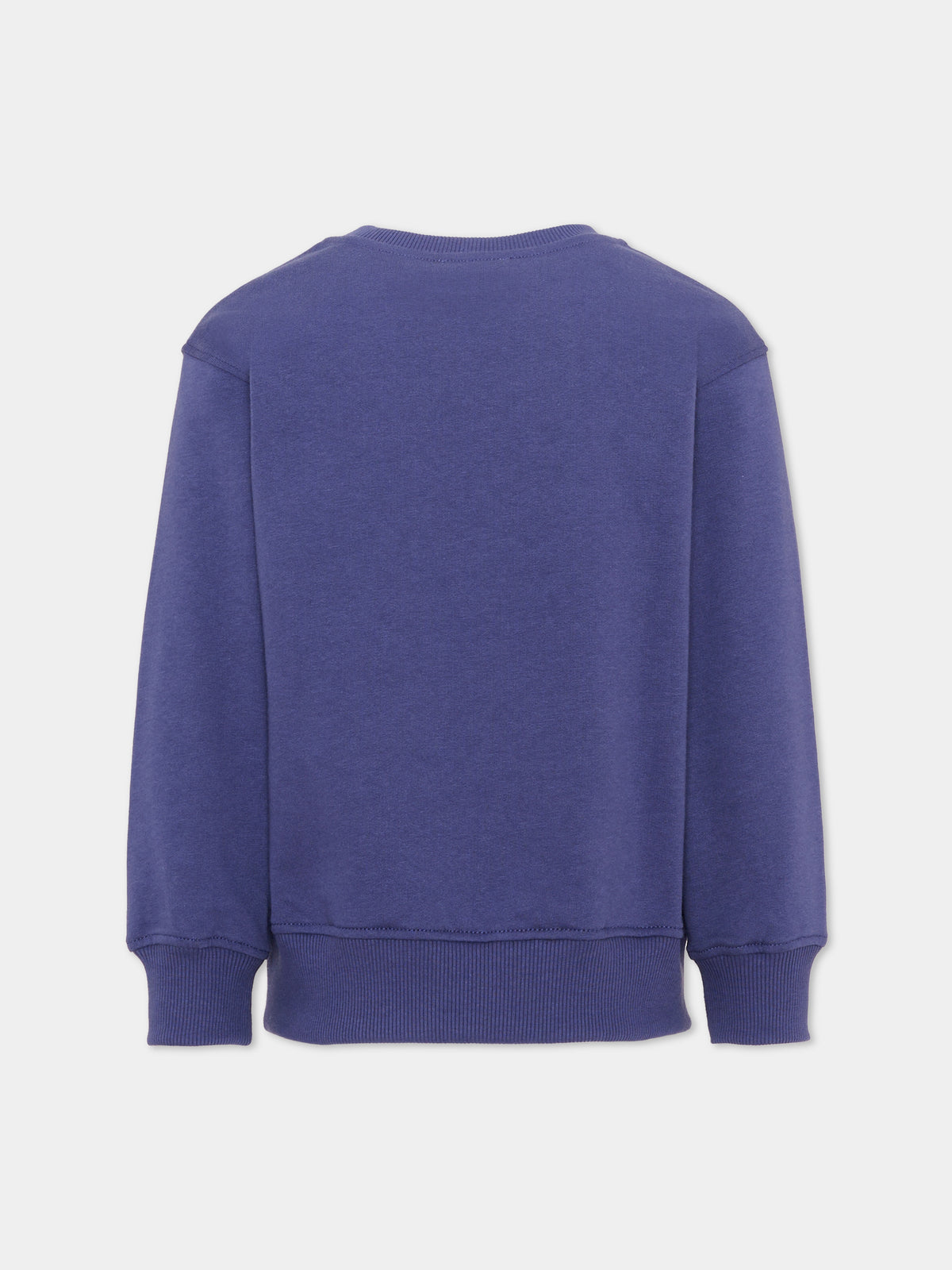 Felpa girocollo blu con taschino per bambini,Moschino Kids,HMF09P LCA92 41113