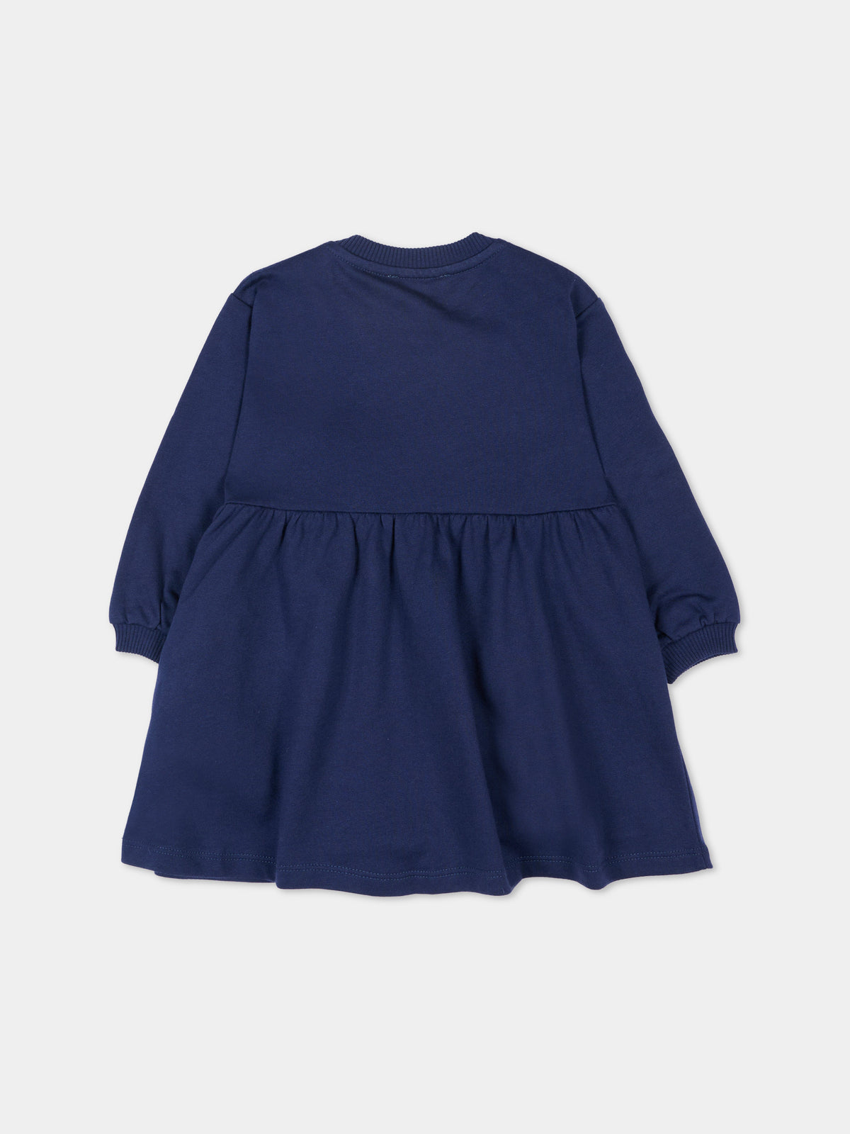 Vestito a manica lunga blu con stampa per neonata,Moschino Kids,MAV0CU LCA40 40016