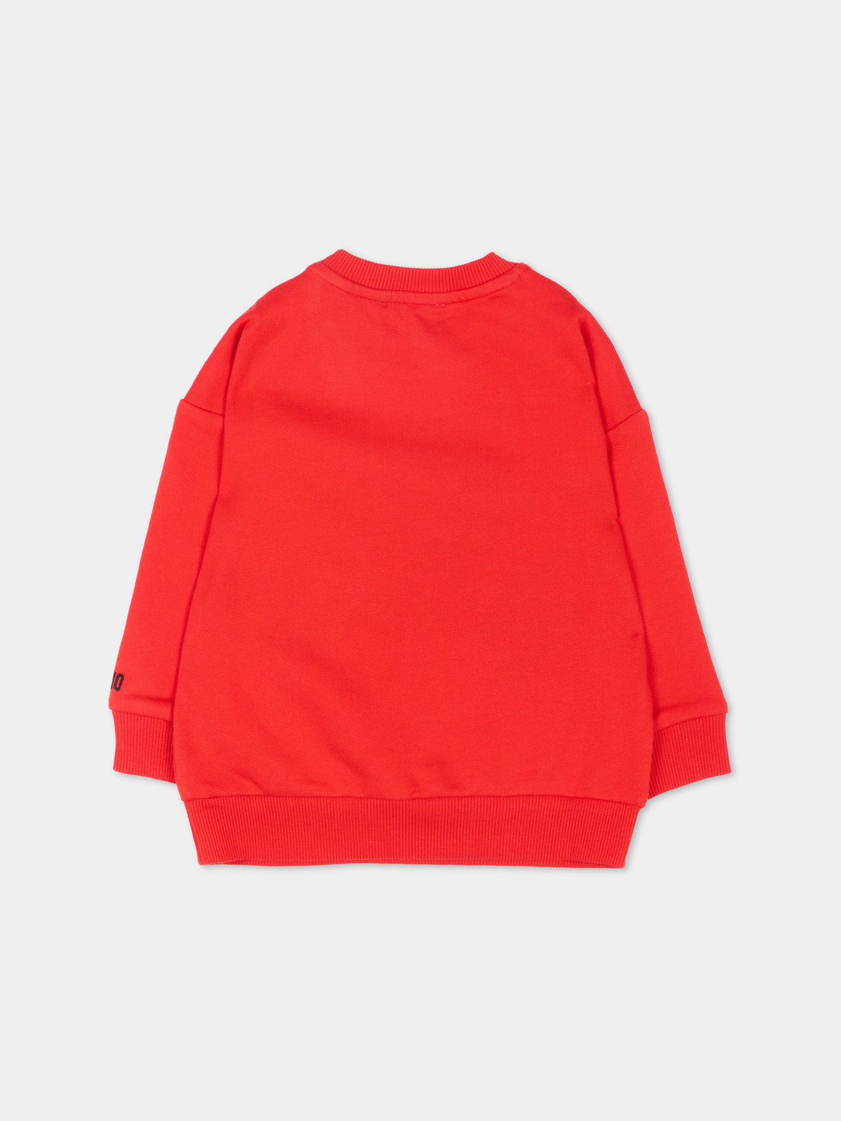 Felpa girocollo rossa Teddy Bear per neonati,Moschino Kids,MUF06K LCA93 50109