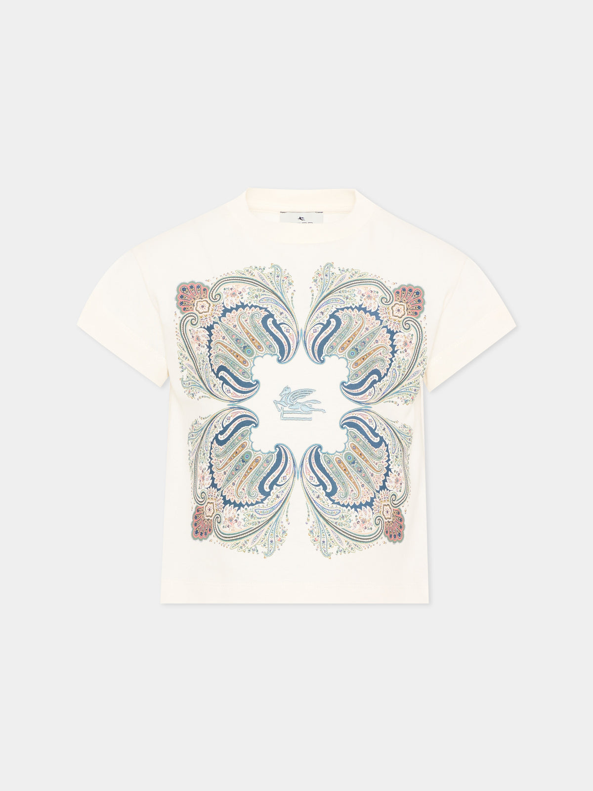 T-shirt a manica corta avorio per bambina,Etro,GZ8A51 Z3672 102