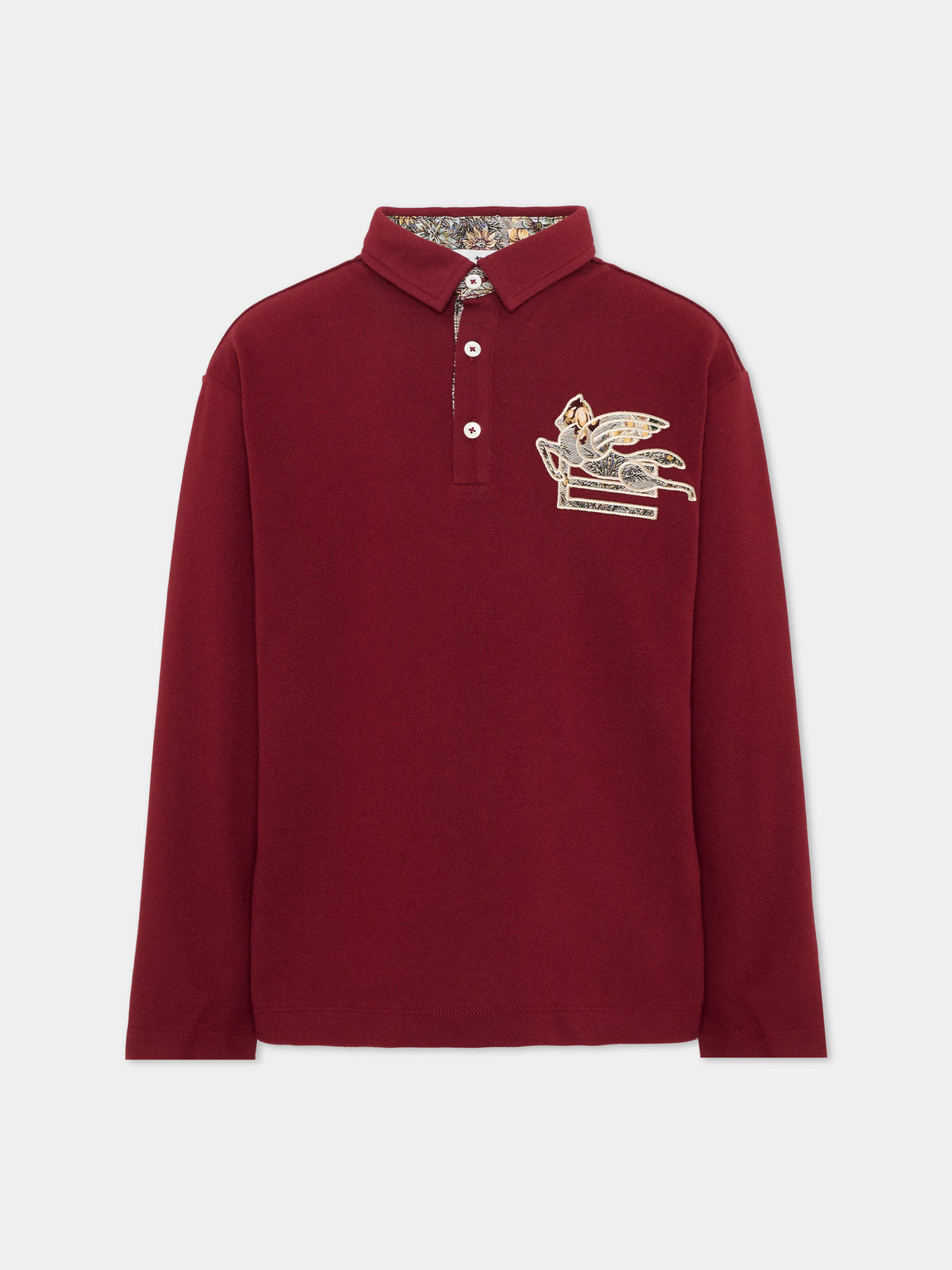 Polo a manica lunga bordeaux per bambina,Etro,GZ8H41 Z0022 52C