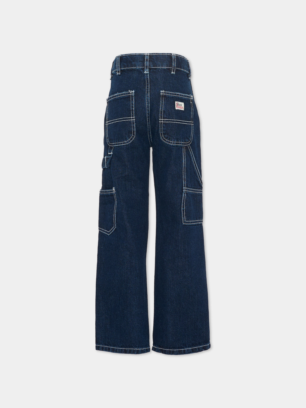 Jeans denim per bambino con impunture a contrasto,Roy Roger's Kids,R G148 00 7750