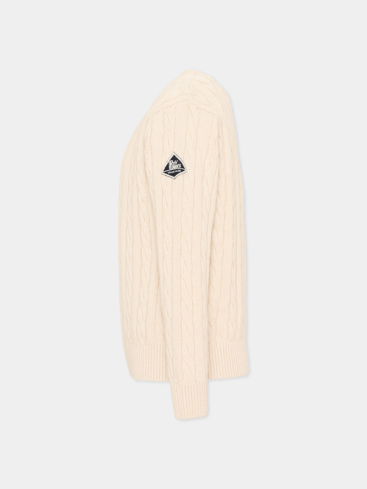 Maglione avorio per bambino a trecce,Roy Roger's Kids,R F105 00 0164