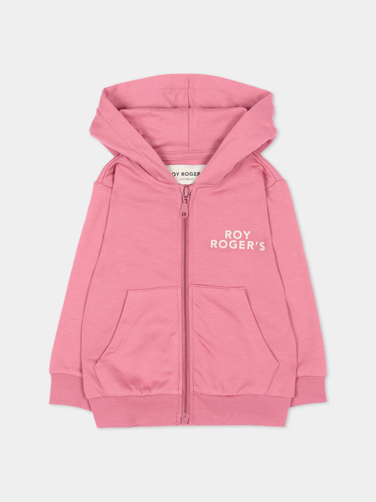 Felpa con cappuccio fucsia per neonata,Roy Roger's Kids,R F186 00 3021