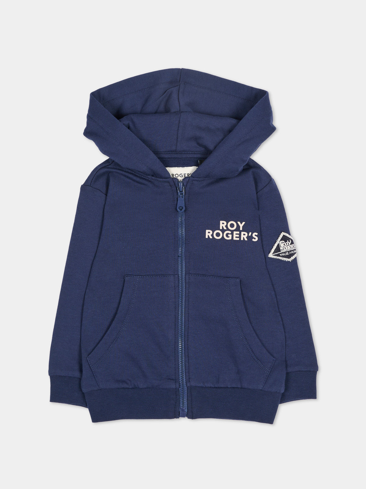 Felpa con cappuccio blu con logo per neonato,Roy Roger's Kids,R F186 00 3885