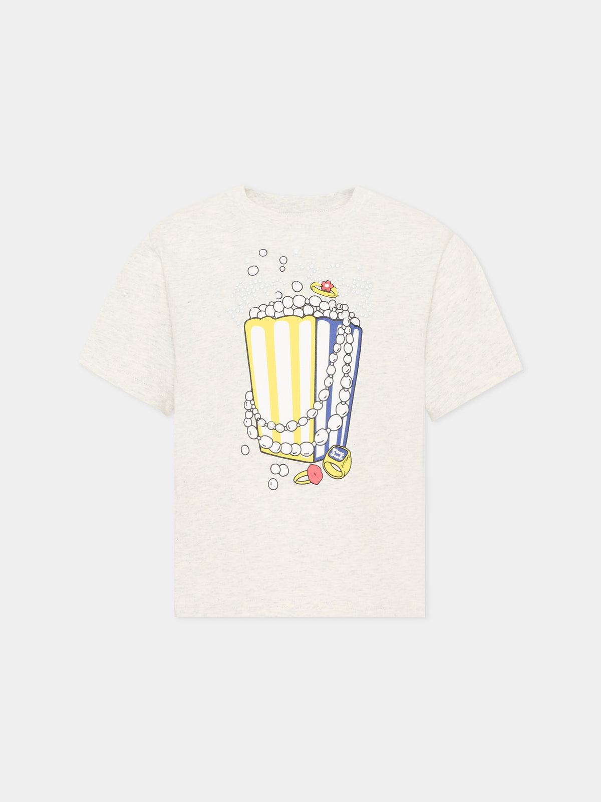T-shirt per bambina grigia con stampa pop corn,Marc Jacobs,W60996 A18