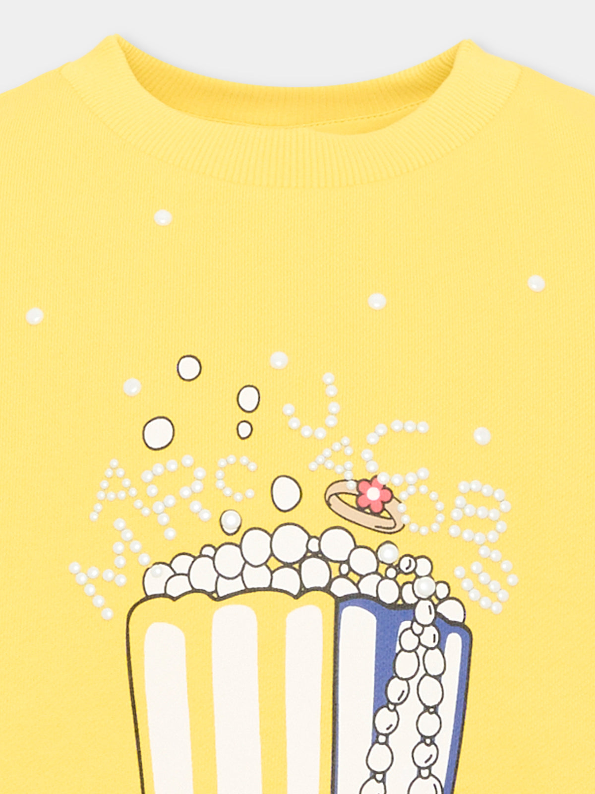 Felpa gialla per bambina con stampa popcorn,Marc Jacobs,W61081 526
