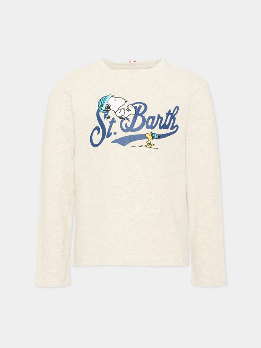 T-shirt a maniche lunghe pigiama per bambino grigia con Snoopy,Mc2 Saint Barth,BOY0001 01489M