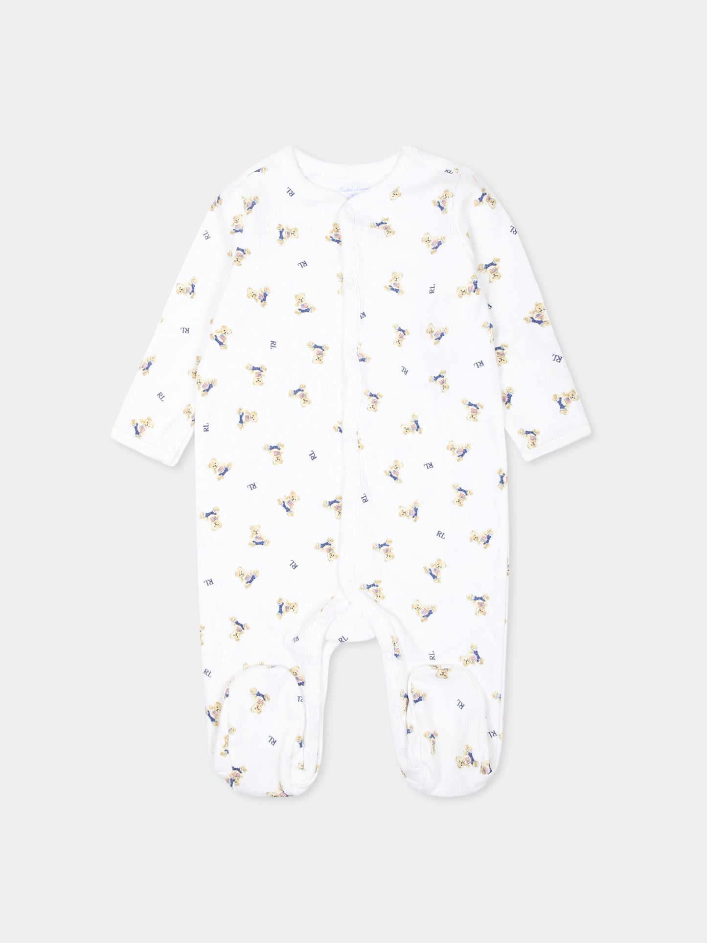 Tutina bianca per neonato con orsetti,Ralph Lauren Kids,682715001