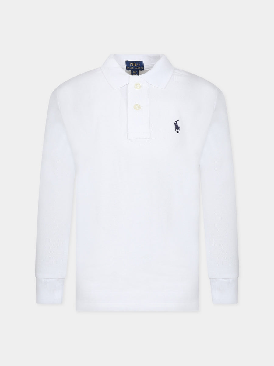 Polo bianca per bambino con iconico cavallino,Ralph Lauren Kids,703634013