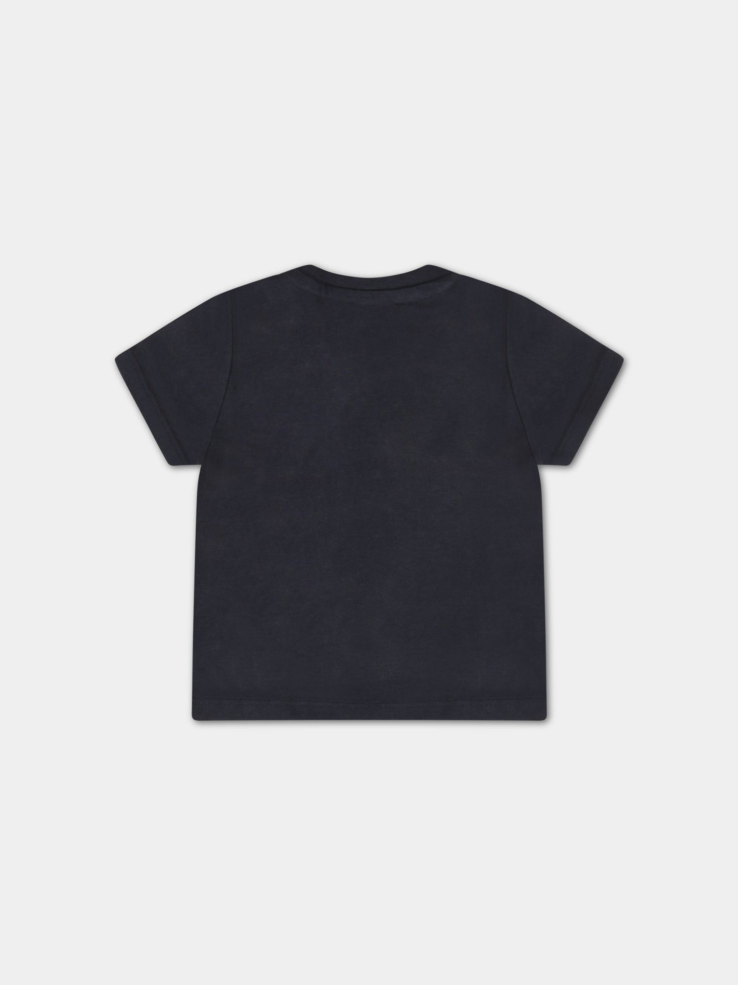 T-shirt blu per neonato con logo bianco,Hugo Boss,J05P01 849