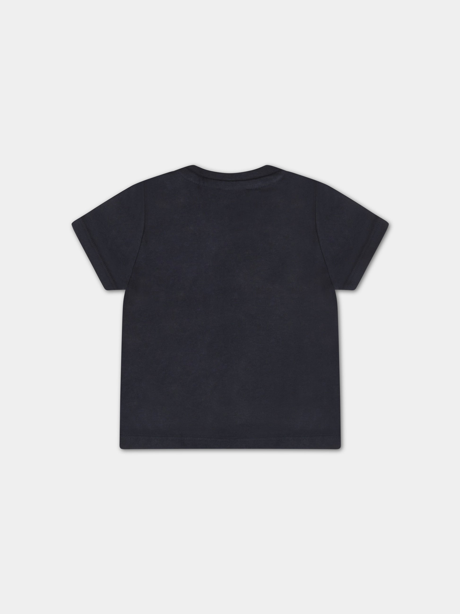 T-shirt blu per neonato con logo bianco,Hugo Boss,J05P01 849