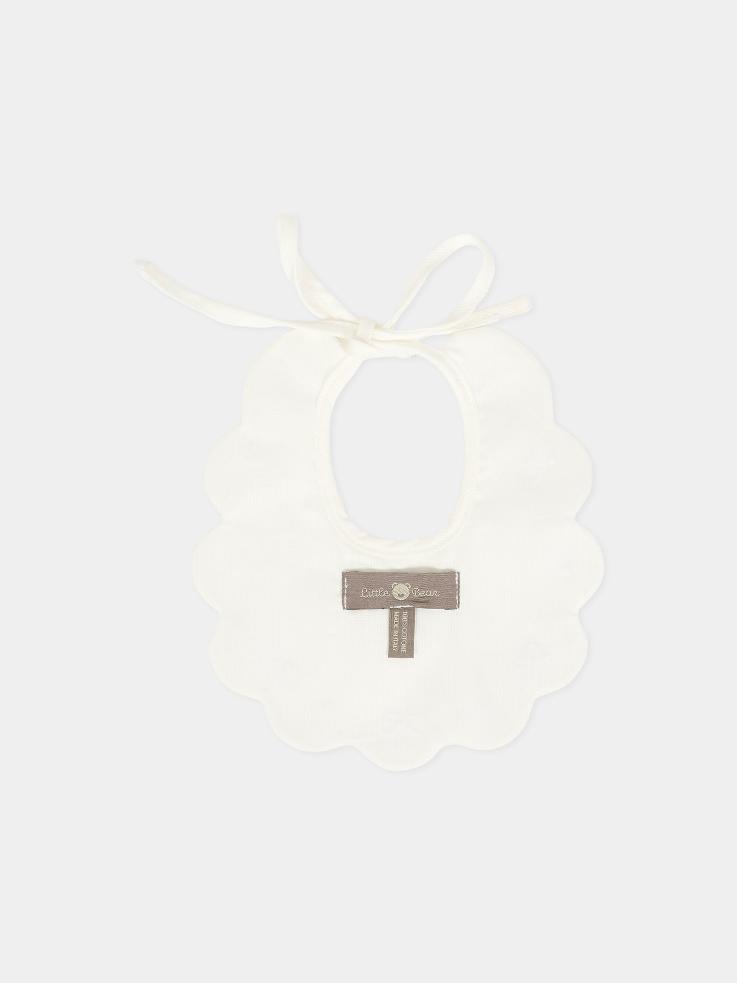 Bavaglino bianco per neonati,Little Bear,2043 BIANCO/BIANCO