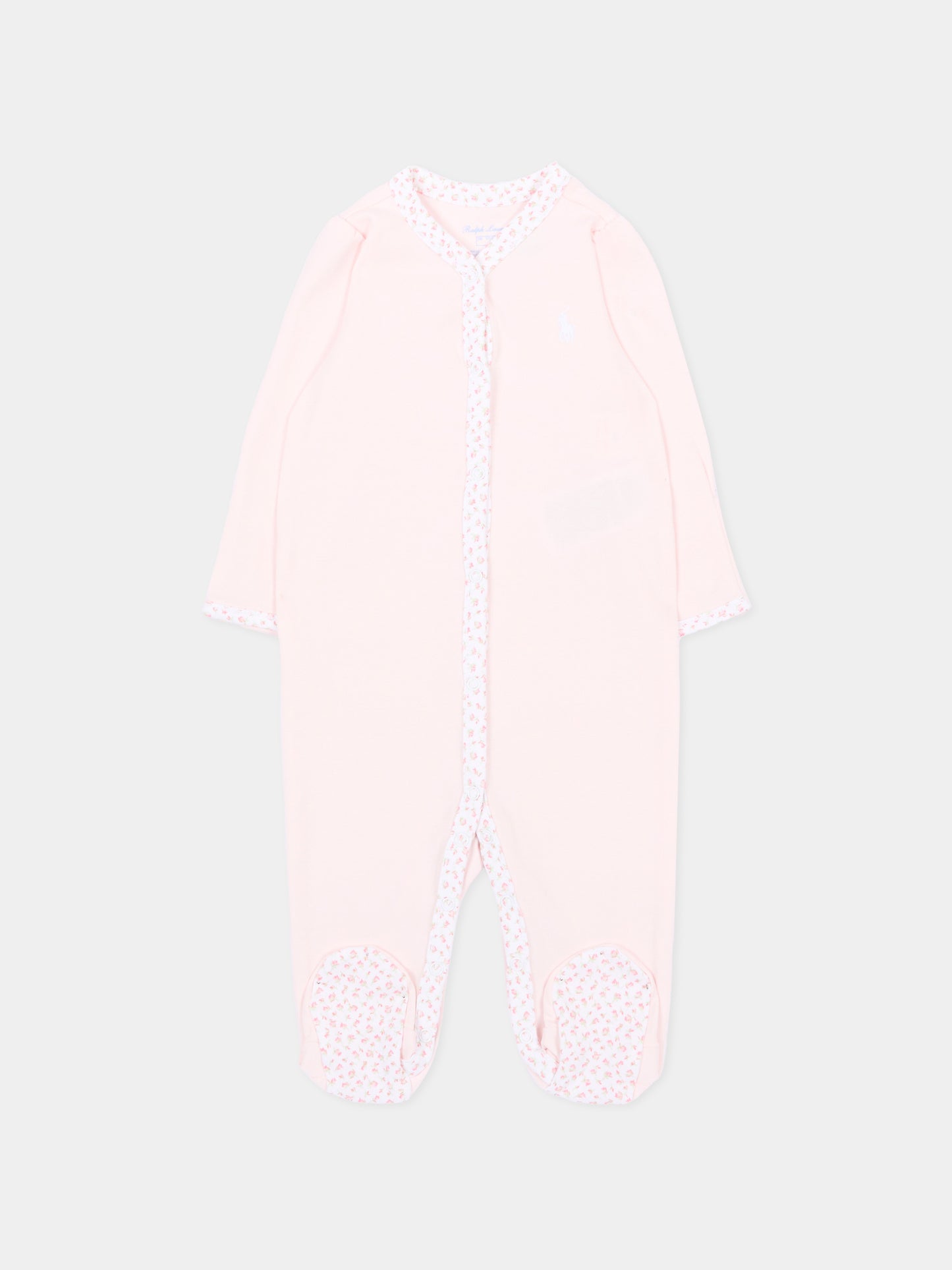 Tutina rosa per neonata con rose