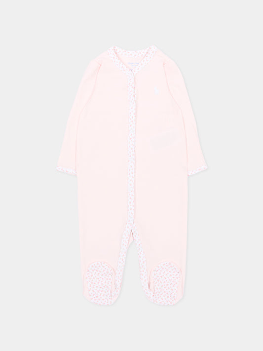 Tutina rosa per neonata con rose