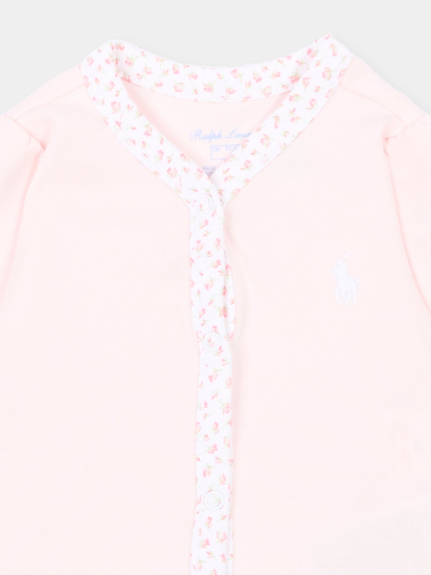 Tutina rosa per neonata con rose