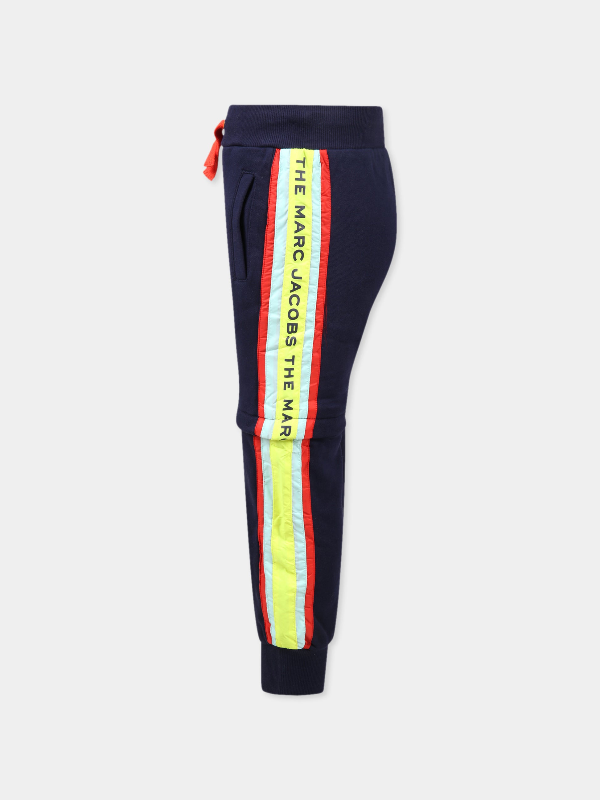 Pantalone blu per bambino con logo nero,Marc Jacobs,W24251 84E