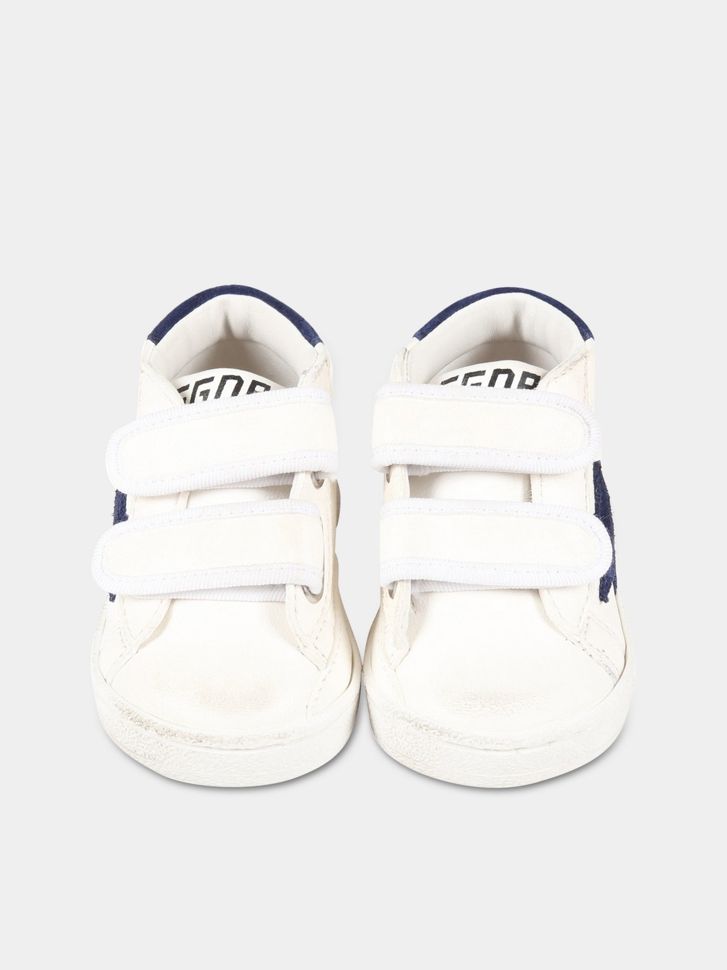 Sneakers bianche per bambini con stella e logo
