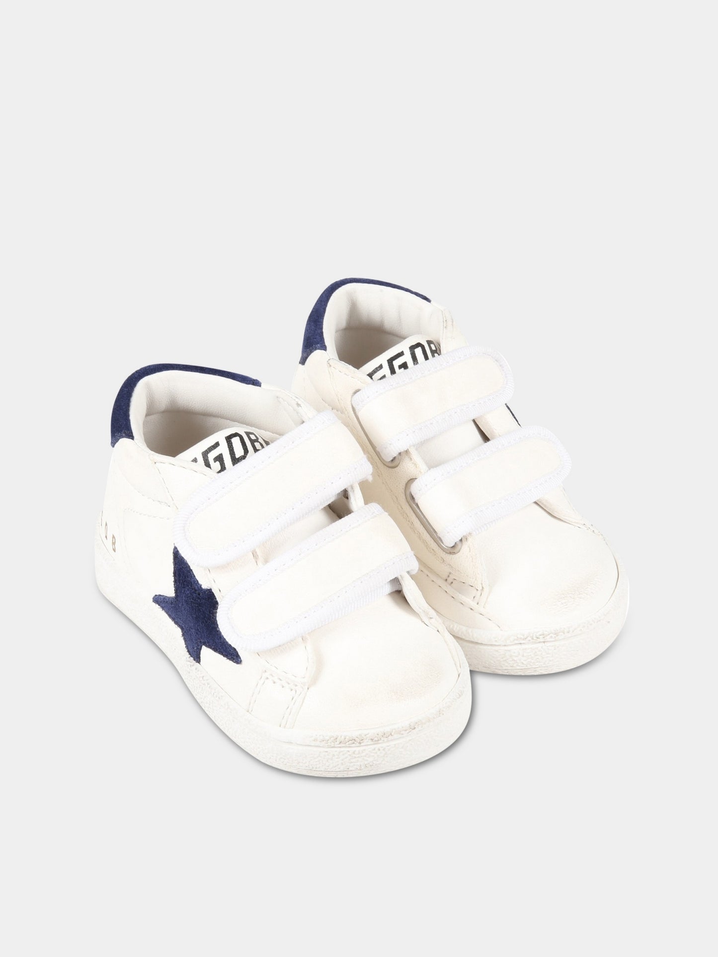 Sneakers bianche per bambini con stella e logo
