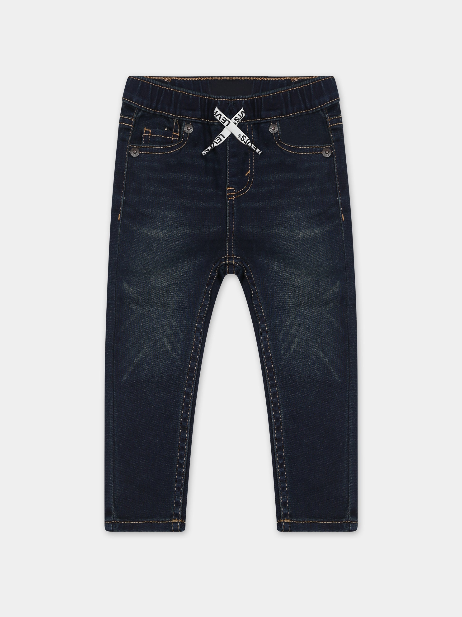 Jeans blu per neonato con patch logato,Levi's Kids,23WMLK6EC946 D0F