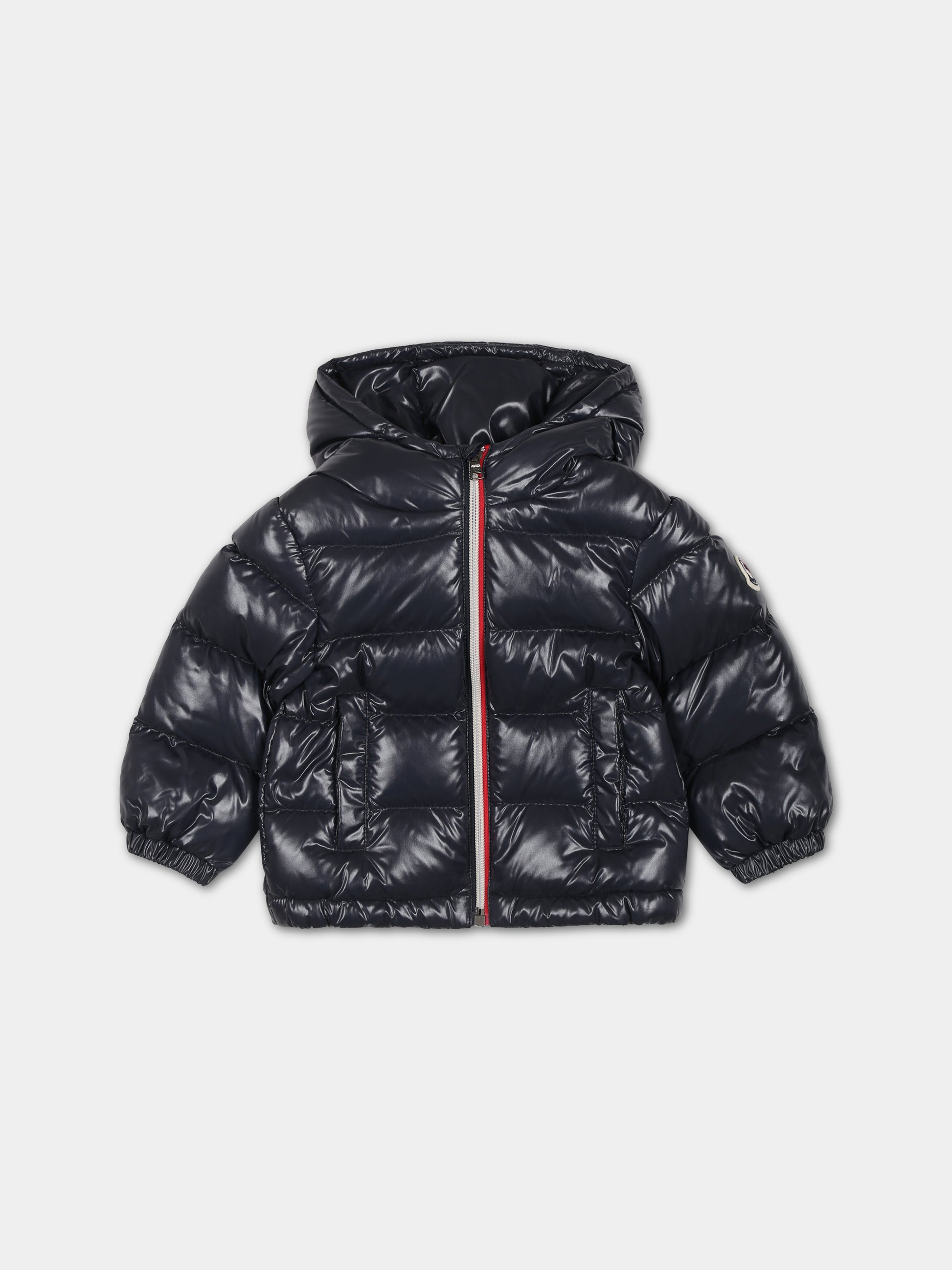 Piumino blu New Aubert per neonato con logo,Moncler Kids,951 1A00039 68950 742