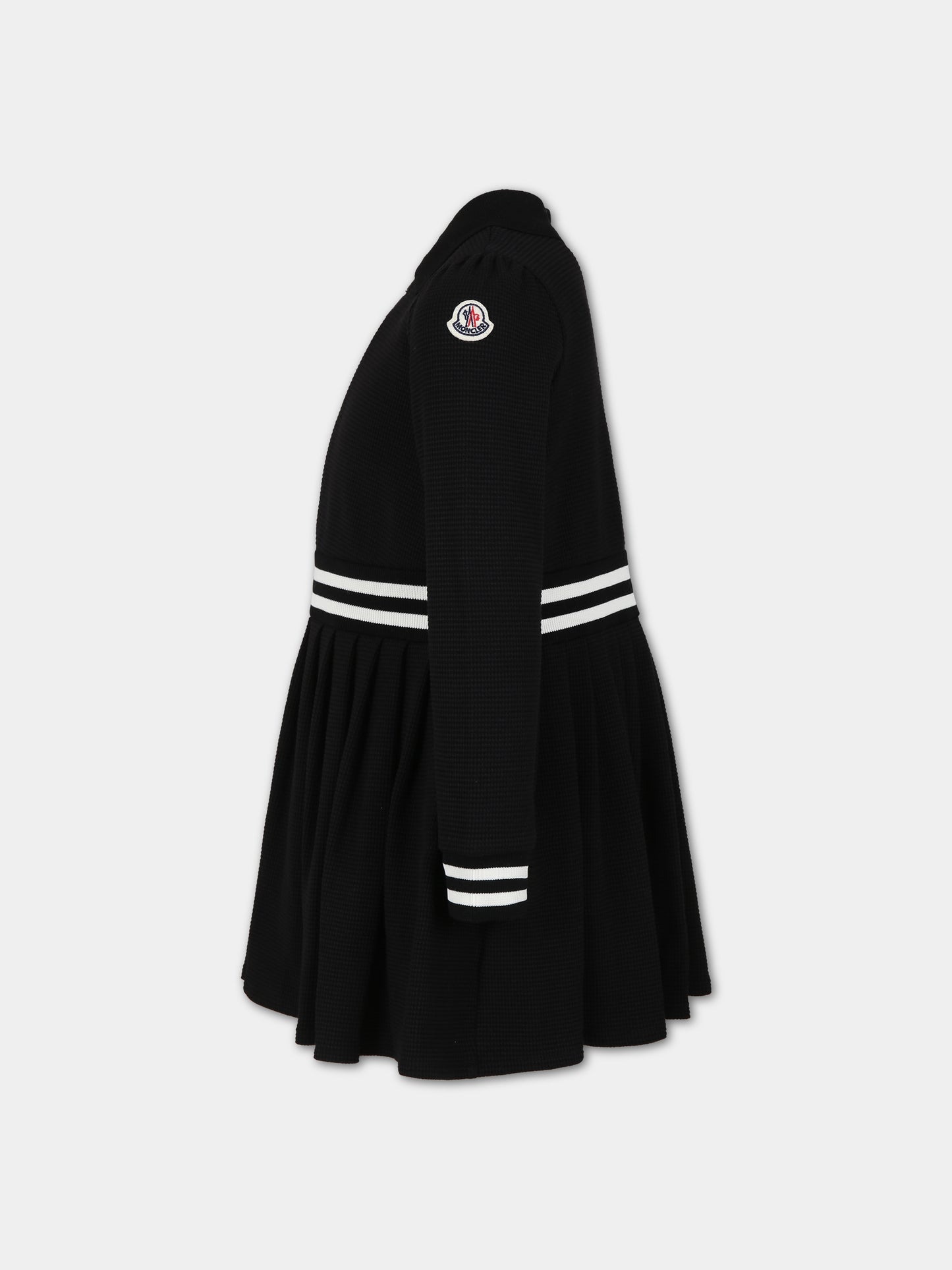 Vestito nero per bambina con logo,Moncler Kids,954 8I00001 89A2D 999