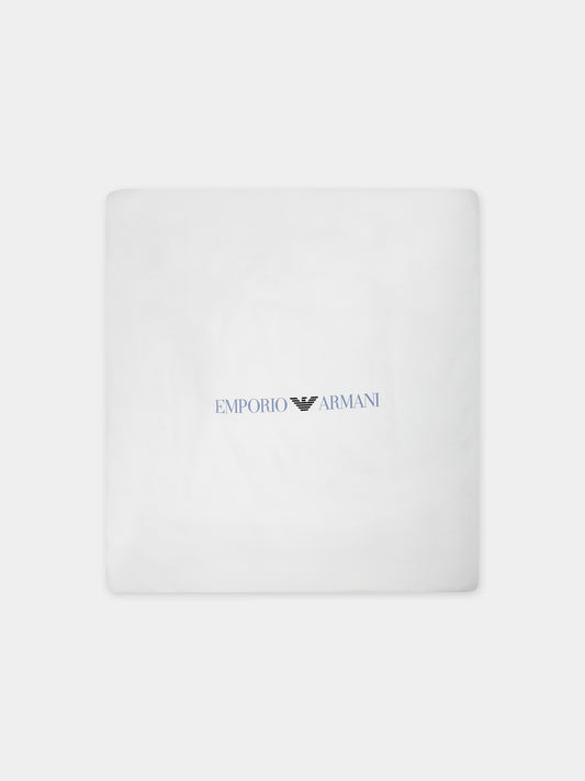 Coperta blu per neonato con logo e aquilotto,Armani Junior,8NN840 NJ05Z F919