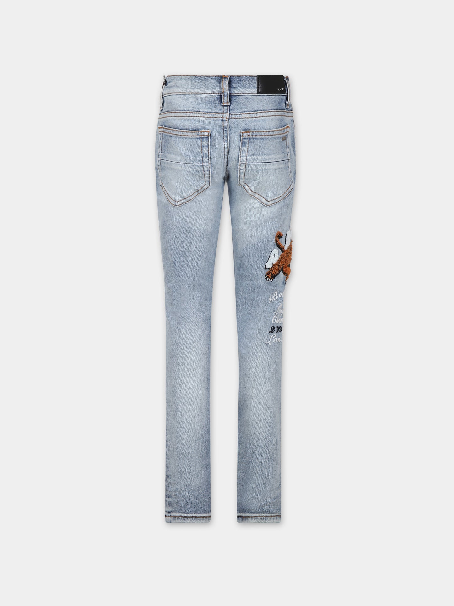 Jeans blu per bambini con tigre e logo,Amiri,PF23KSD004 765