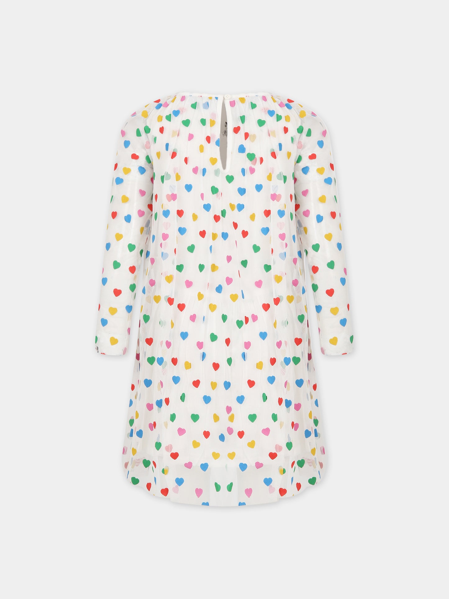 Vestito bianco per neonata con stampa cuori,Stella Mccartney Kids,TT1F20 Z1308 101MC