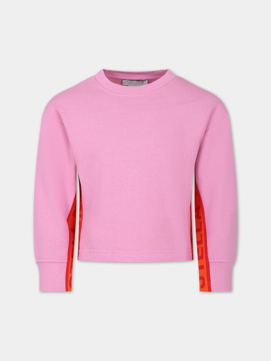 Felpa rosa per bambina con logo,Stella Mccartney Kids,TT4A10 Z0409 546