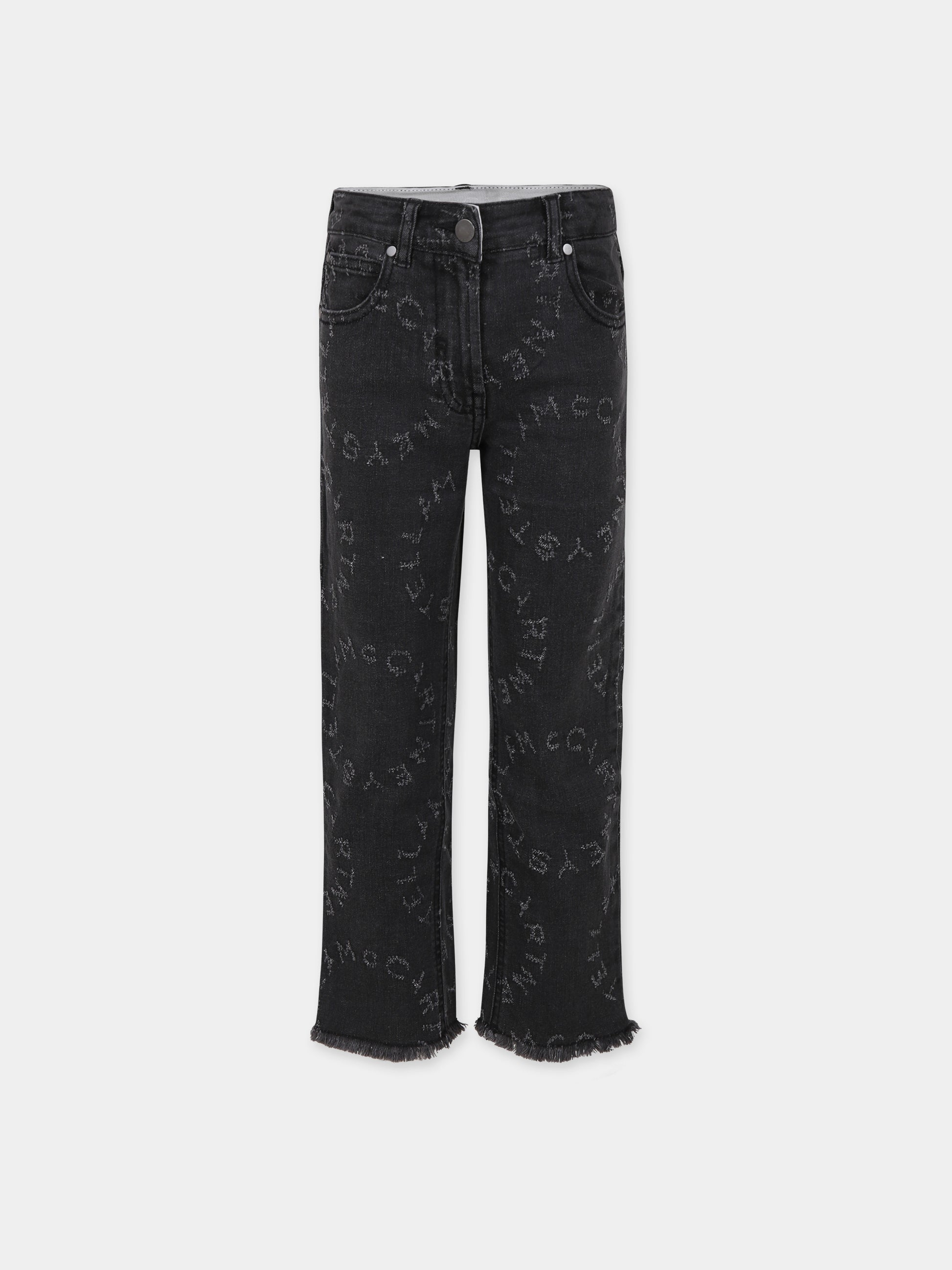 Jeans nero per bambina con logo,Stella Mccartney Kids,TT6D40 Z0153 930