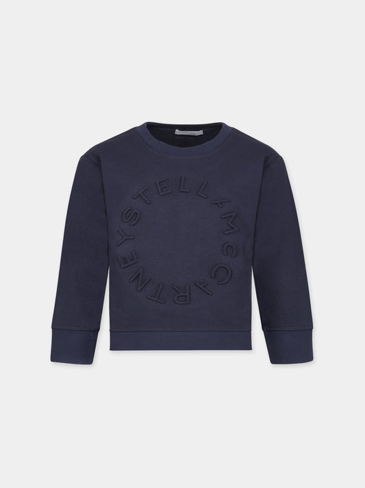 Felpa blu per bambino con logo,Stella Mccartney Kids,TT4R70 Z0447 651