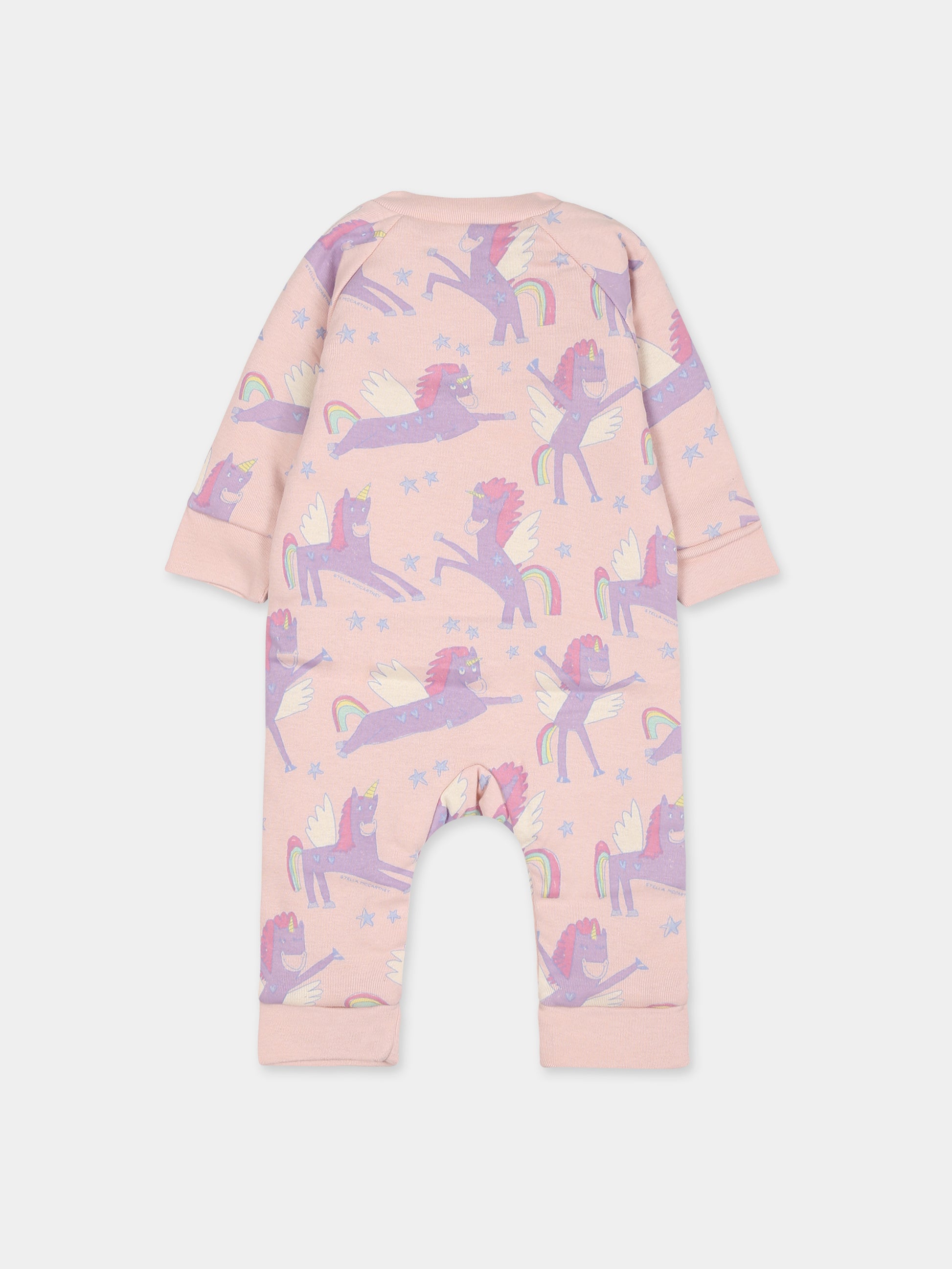 Tutina rosa reversibile per neonata con unicorni,Stella Mccartney Kids,TTA050 Z1467 505MC
