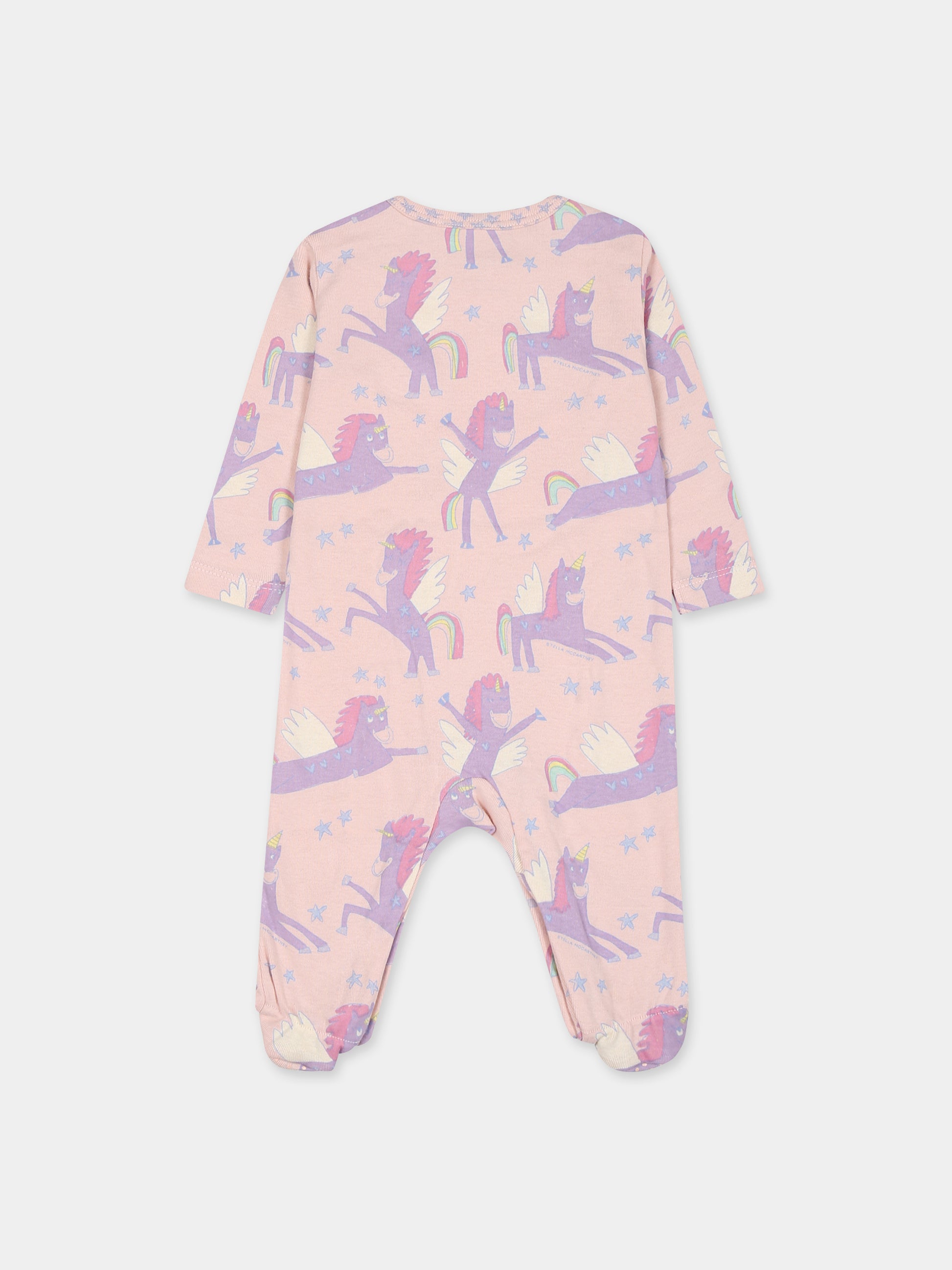 Set  rosa per neonata con stampa unicorni,Stella Mccartney Kids,TTB059 Z1467 505MC