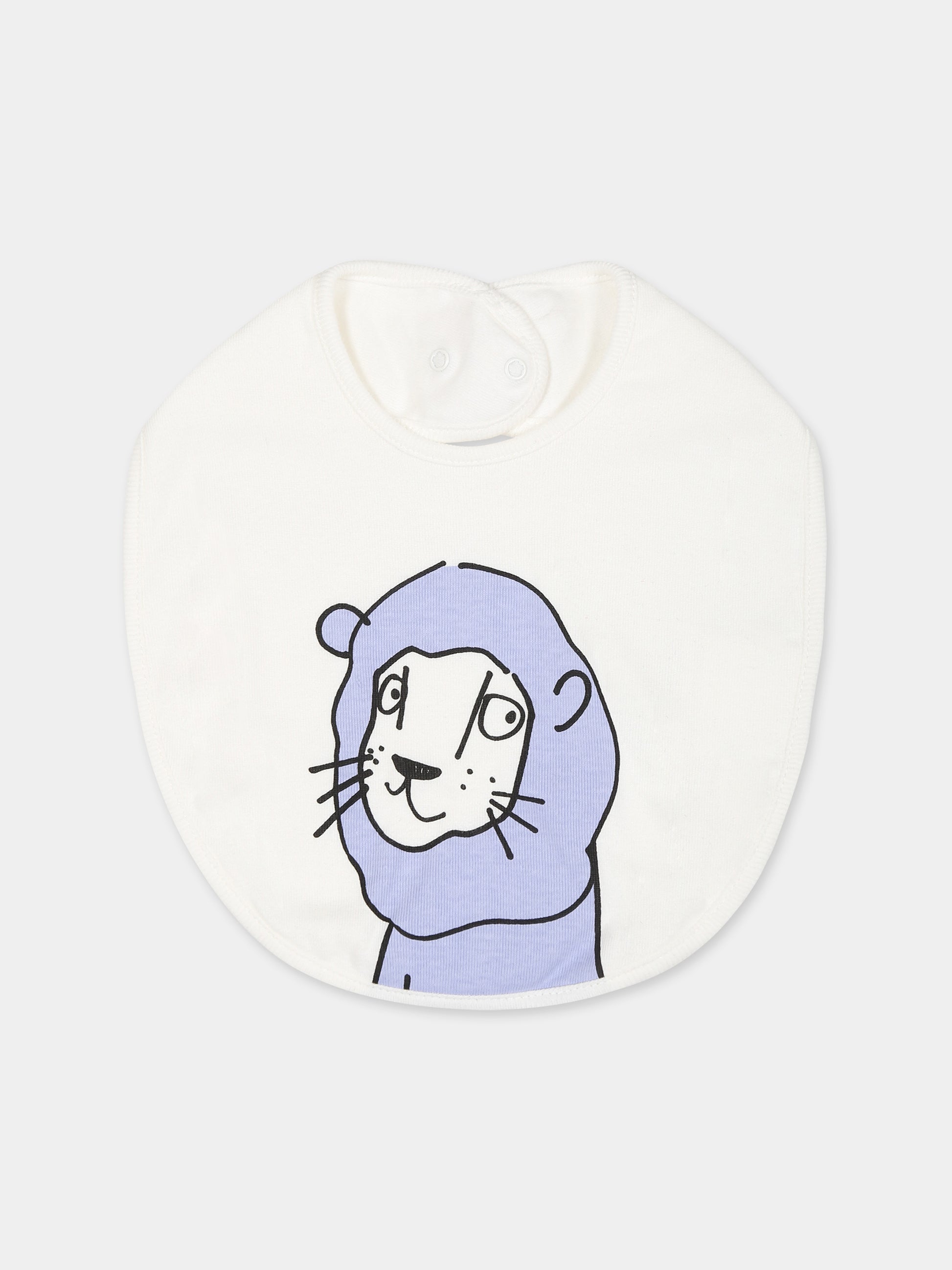 Set  bianco per neonati con stampa leone,Stella Mccartney Kids,TTB599 Z0669 101