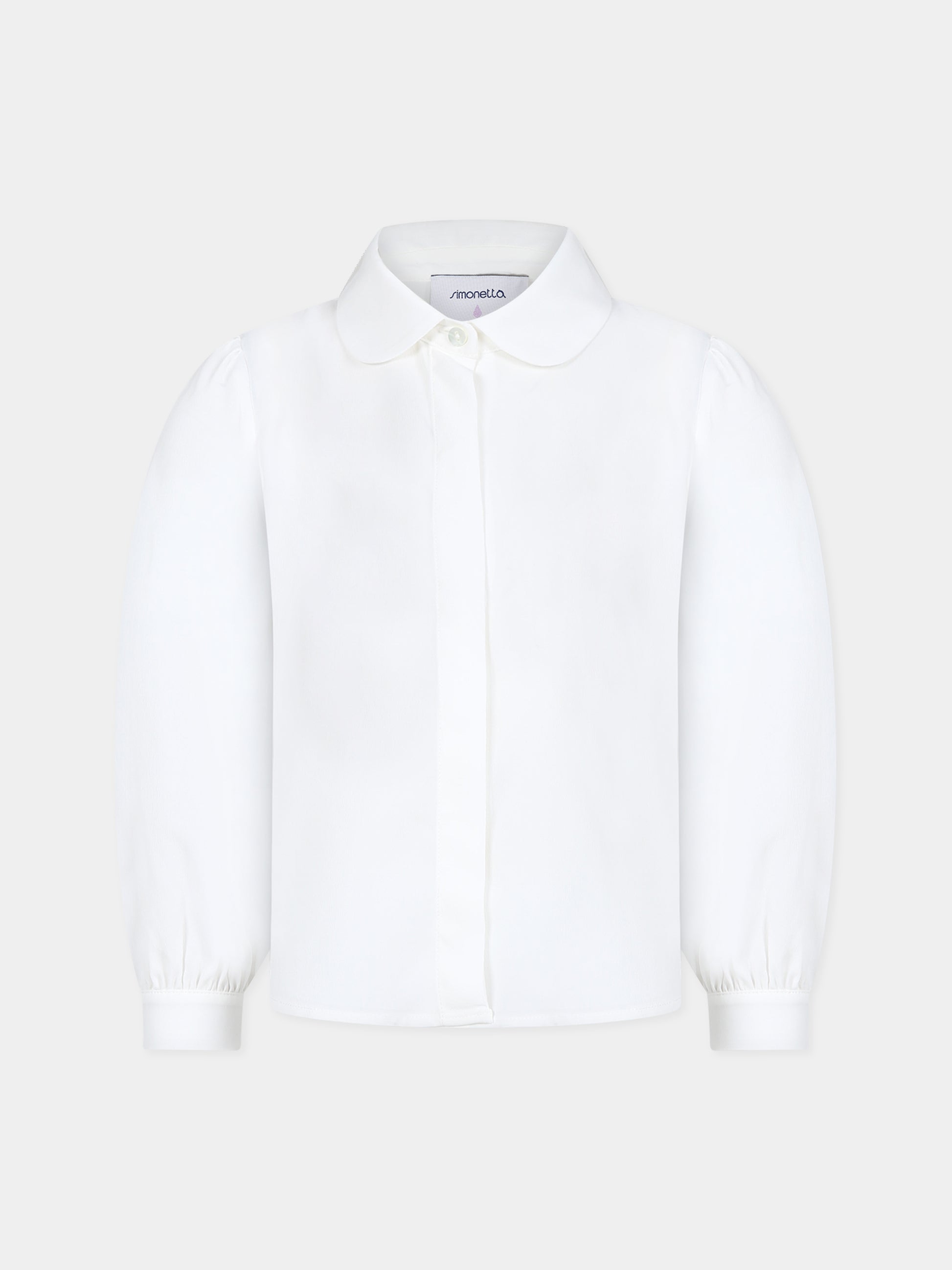 Camicia bianca per bambina con fiocco,Simonetta,ST5A20 K0005 101RS