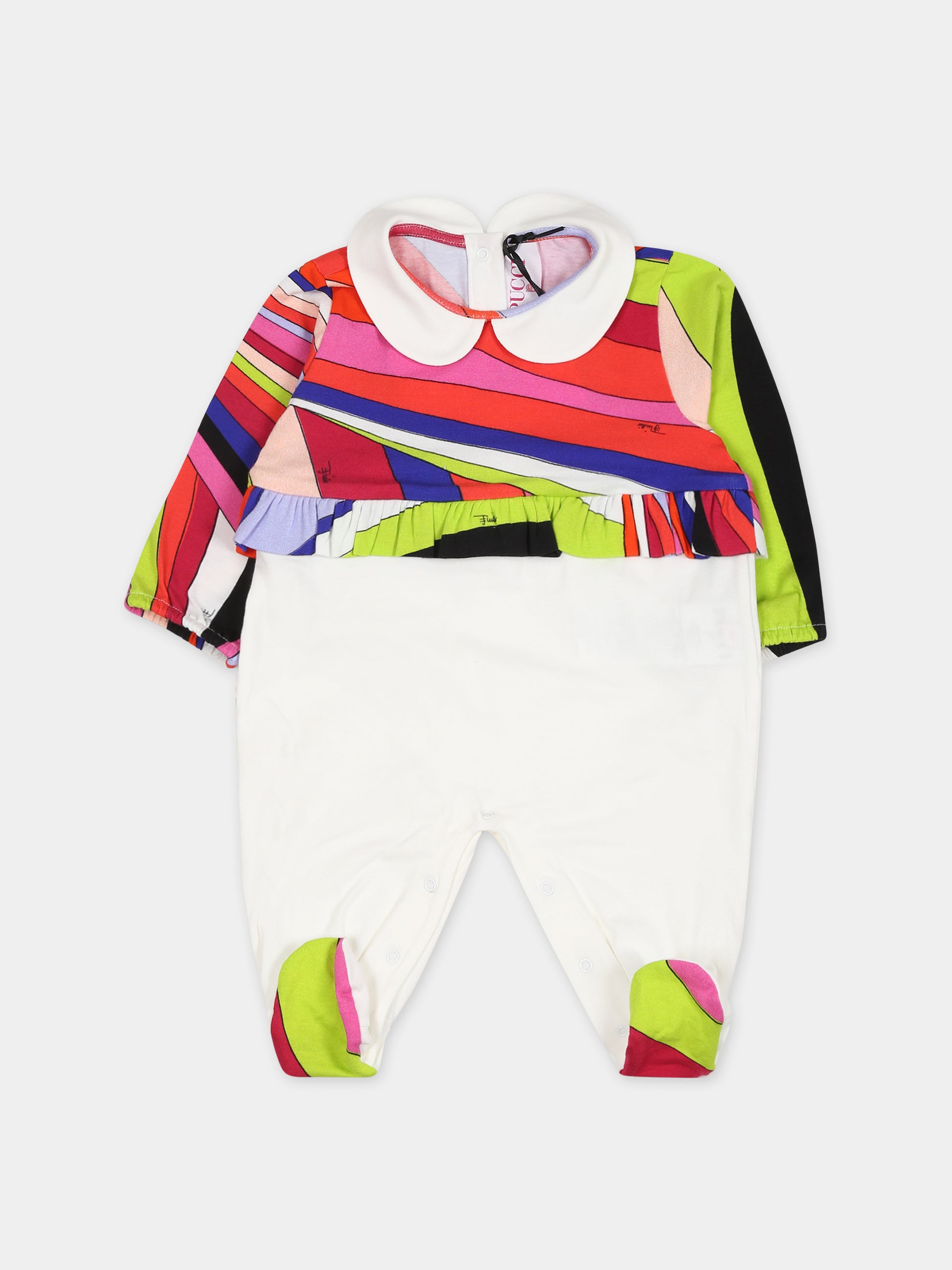 Set bianco per neonata con logo,Emilio Pucci Junior,PTB030 J0311 999NE