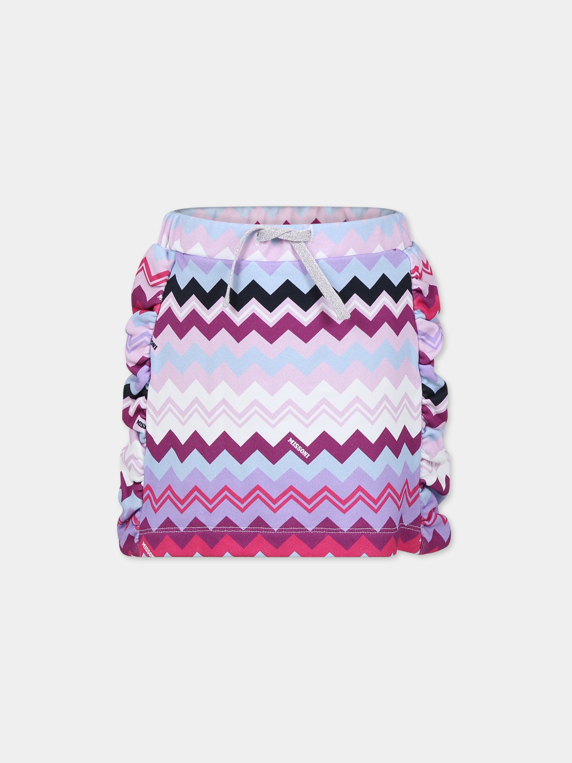 Gonna viola per bambina con logo,Missoni,MT7A10 F0121 579MC