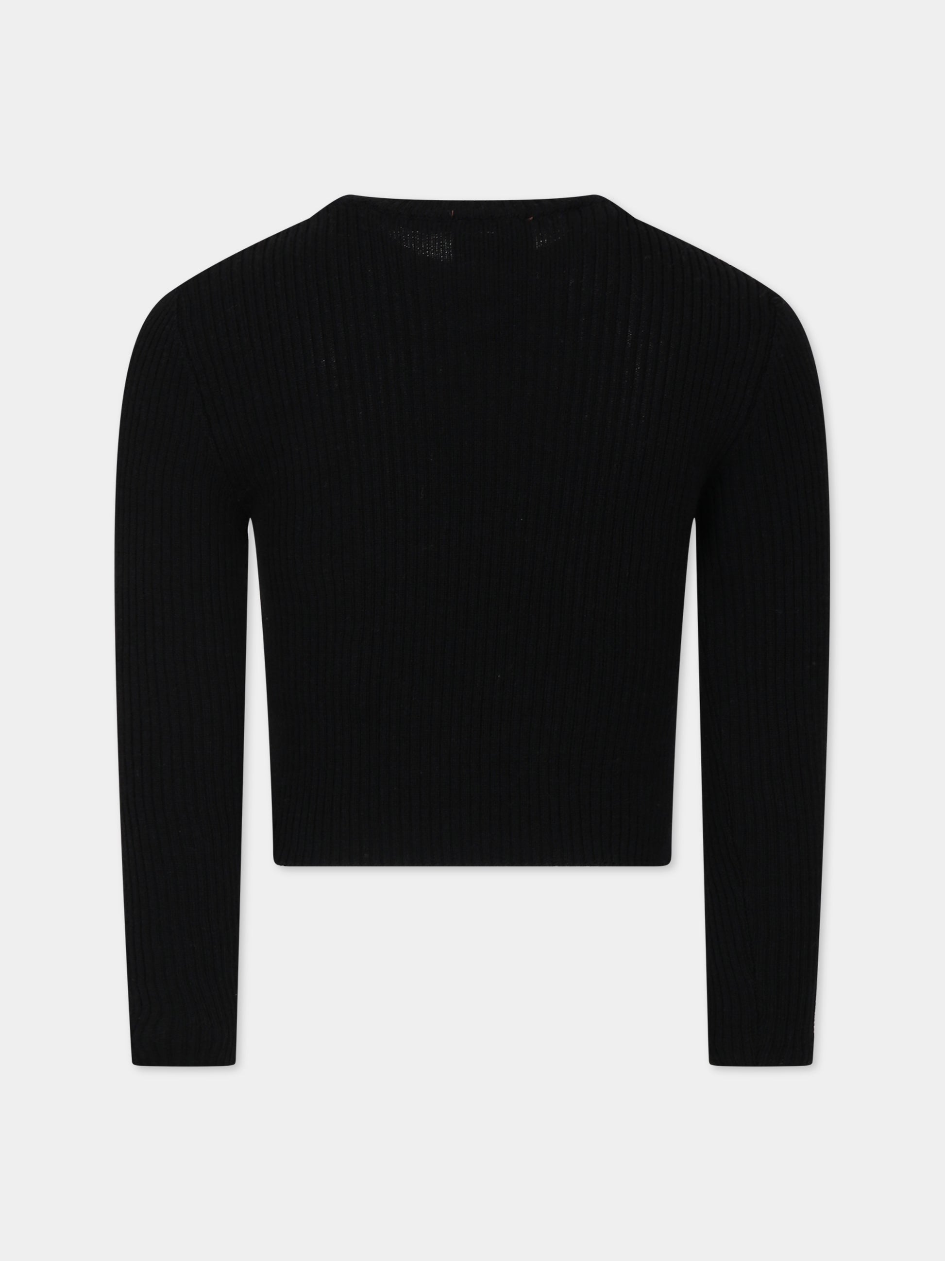 Maglione nero per bambina con logo,Missoni,MT9A60 W0012 930BC