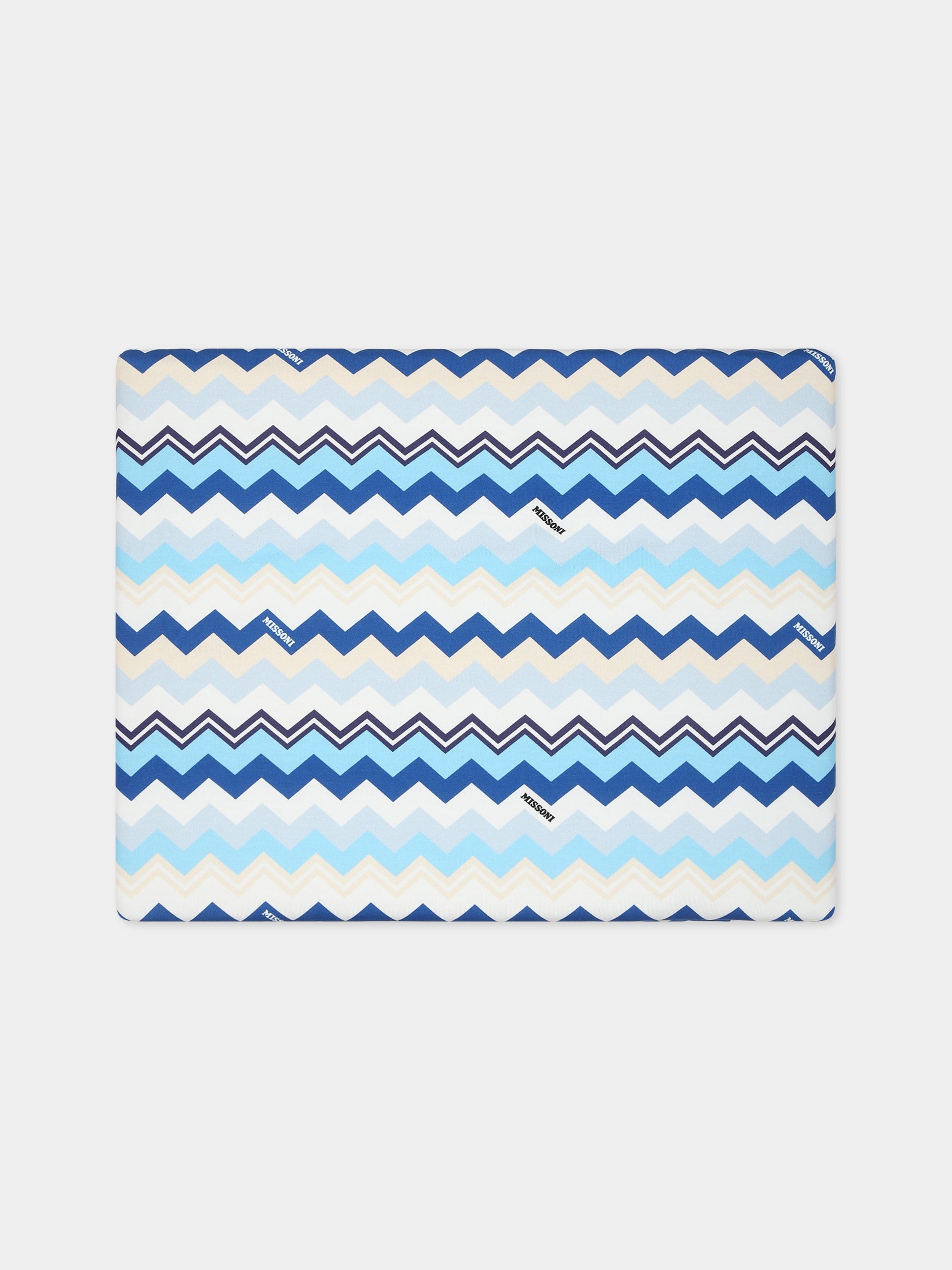 Coperta blu per neonato con logo,Missoni,MT0510 J0319 607MC