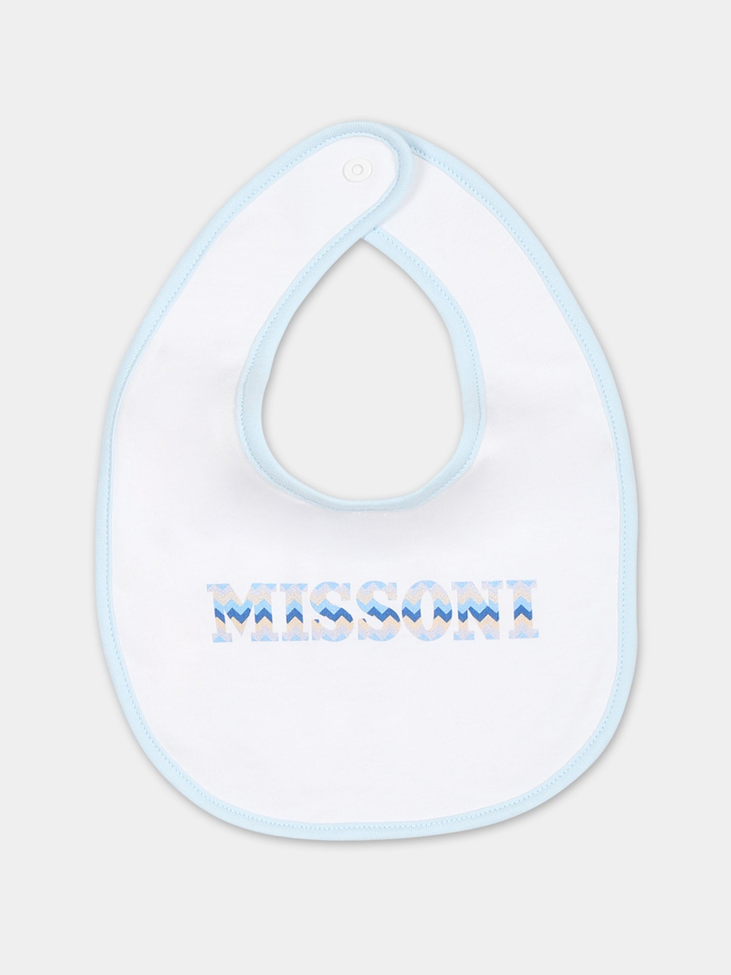 Set celeste per neonato con logo,Missoni,MTB530 J0319 607MC