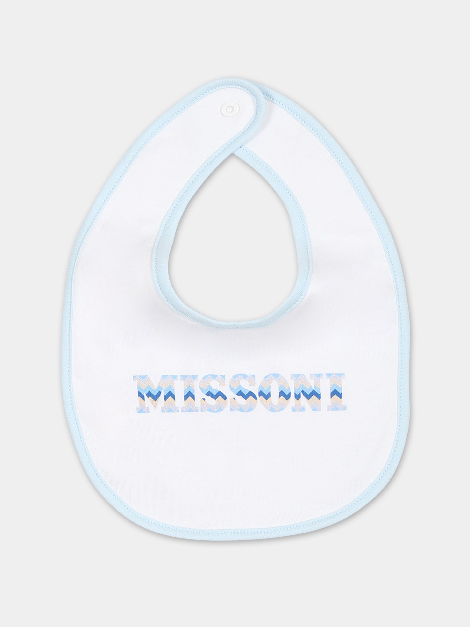 Set celeste per neonato con logo,Missoni,MTB530 J0319 607MC