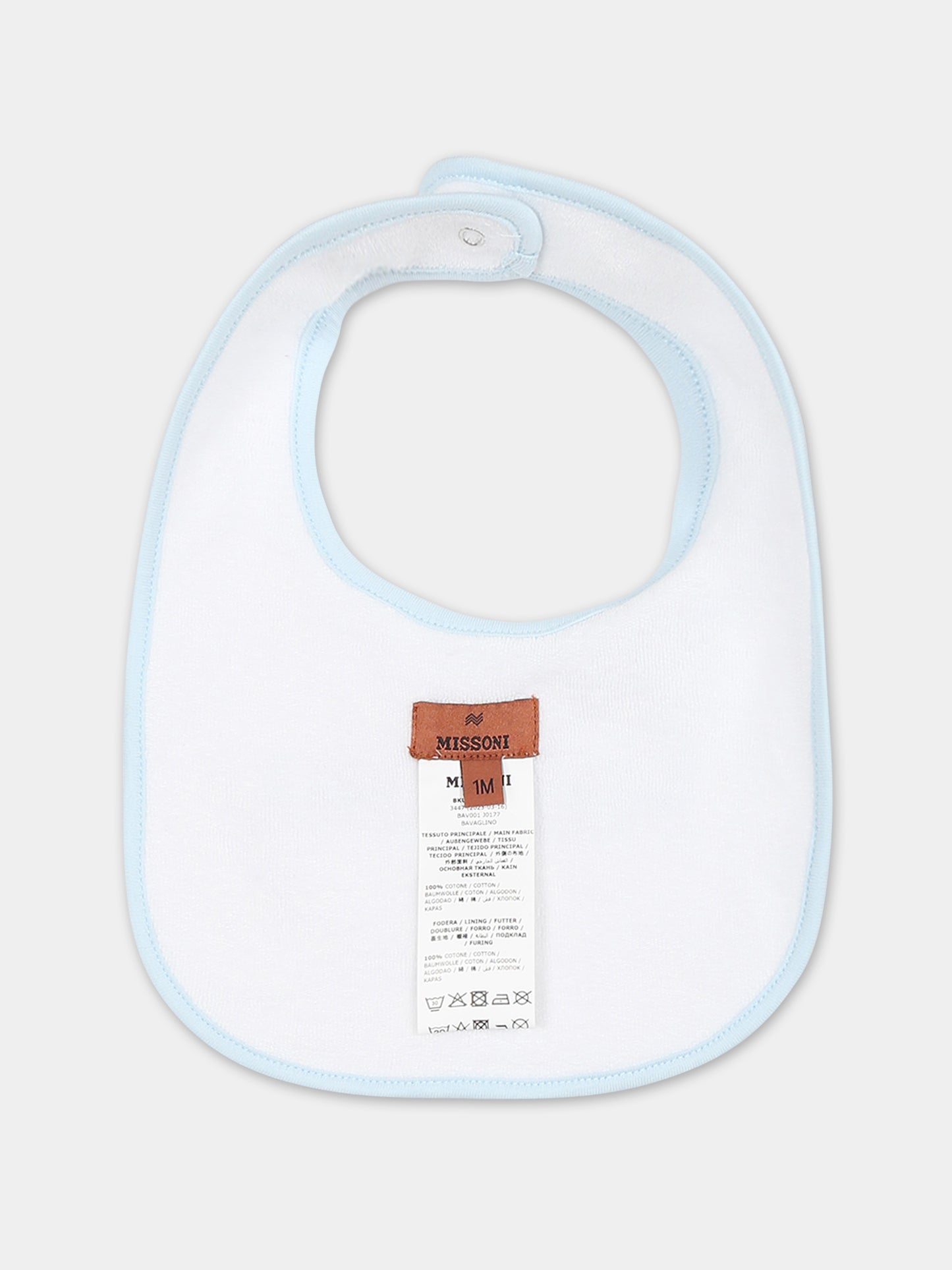 Set celeste per neonato con logo,Missoni,MTB530 J0319 607MC