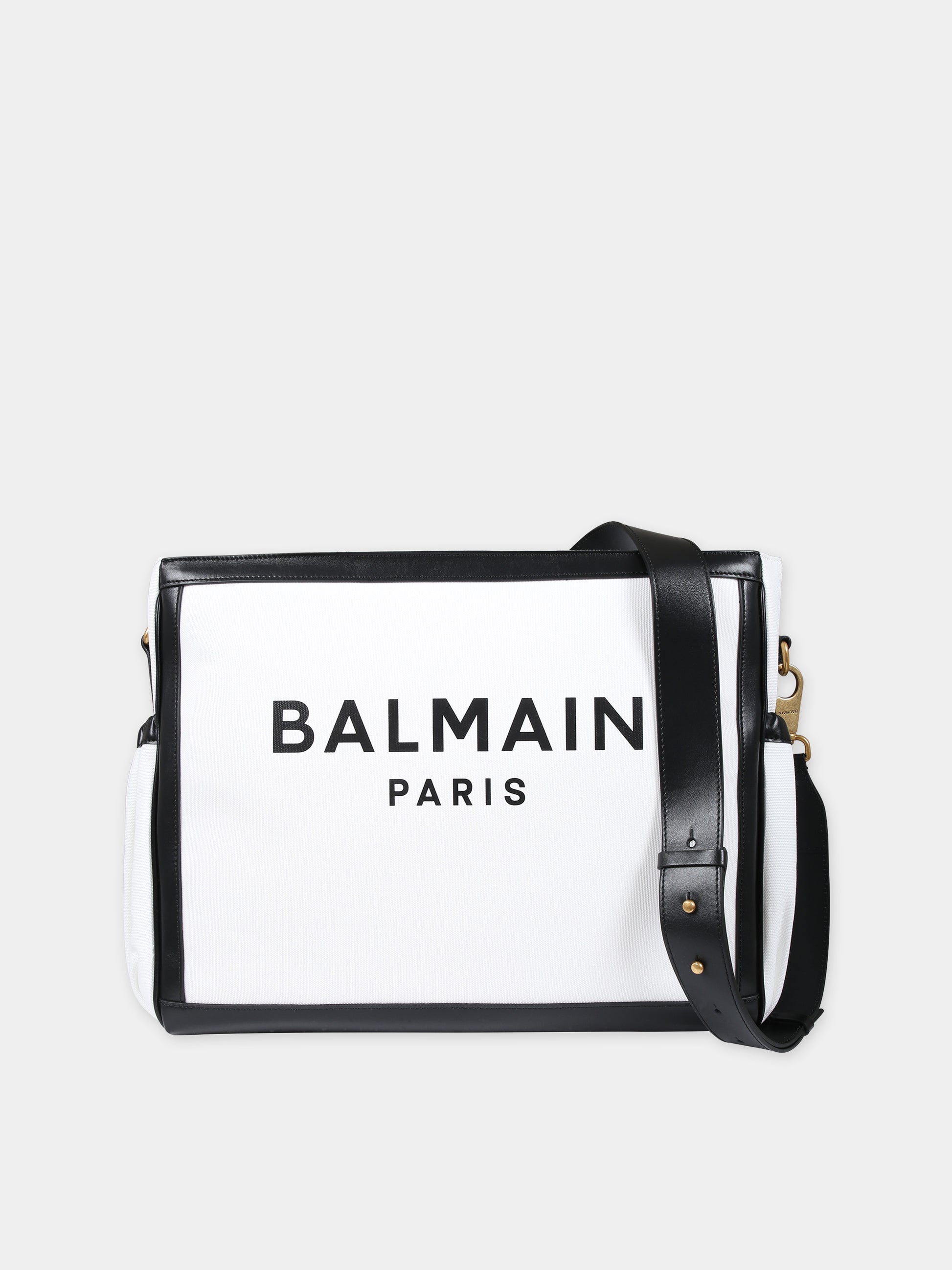Borsa mamma bianca per neonati con logo,Balmain Kids,BT0638 Z0042 100NE