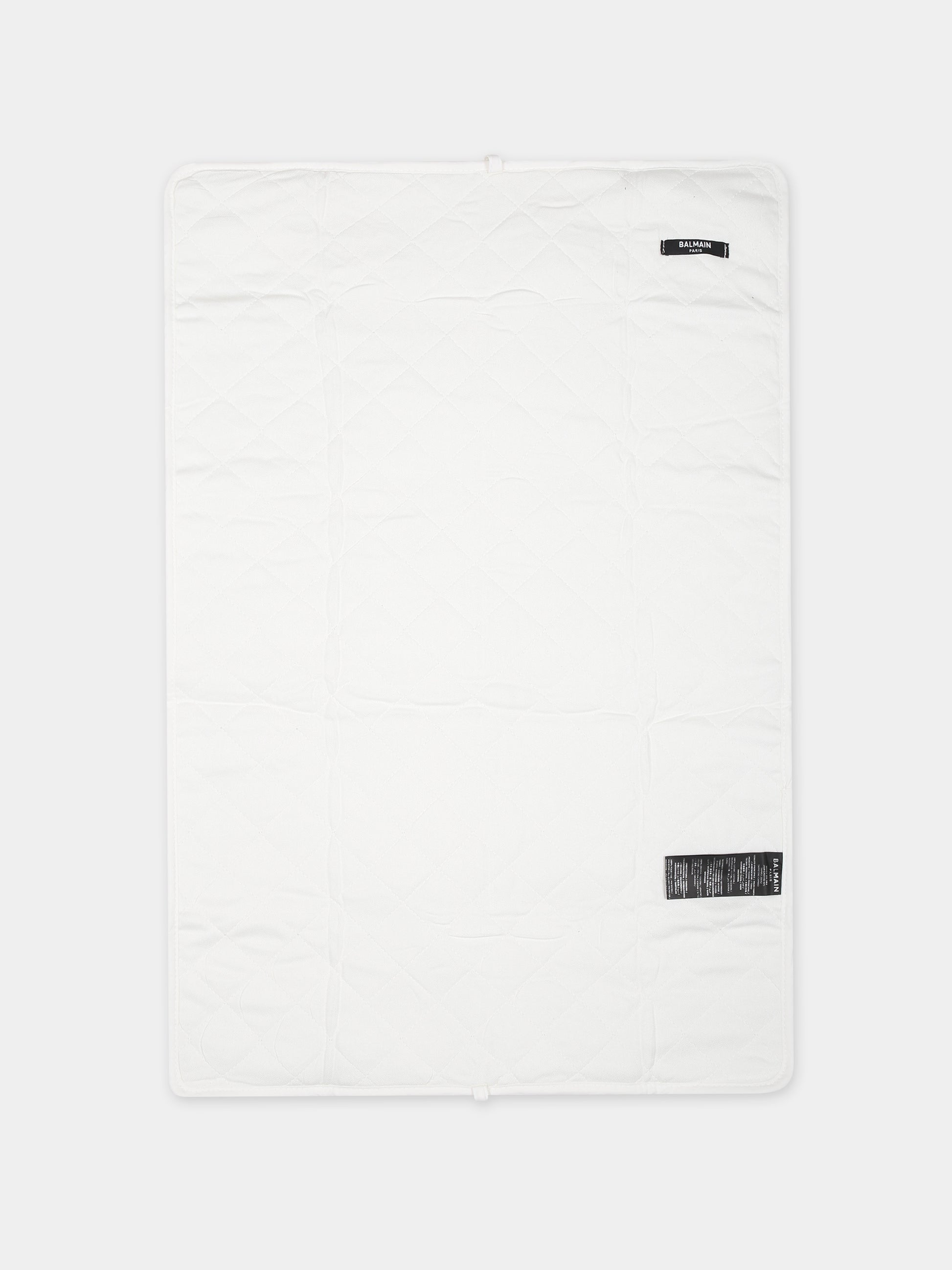 Borsa mamma bianca per neonati con logo,Balmain Kids,BT0638 Z0042 100NE