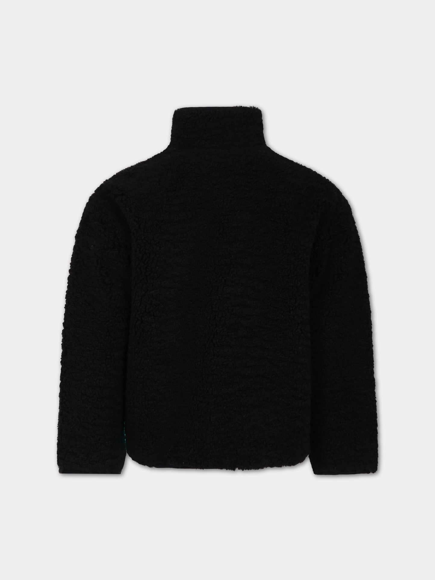 Ecopelliccia nera per bambini con logo,Lanvin Petite,N26027 09B