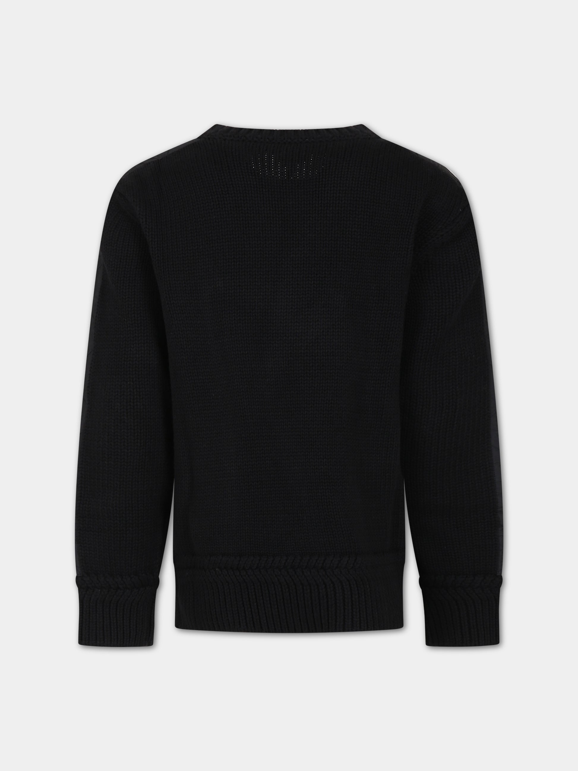 Maglione nero con logo per bambino,Lanvin Petite,N25129 09B