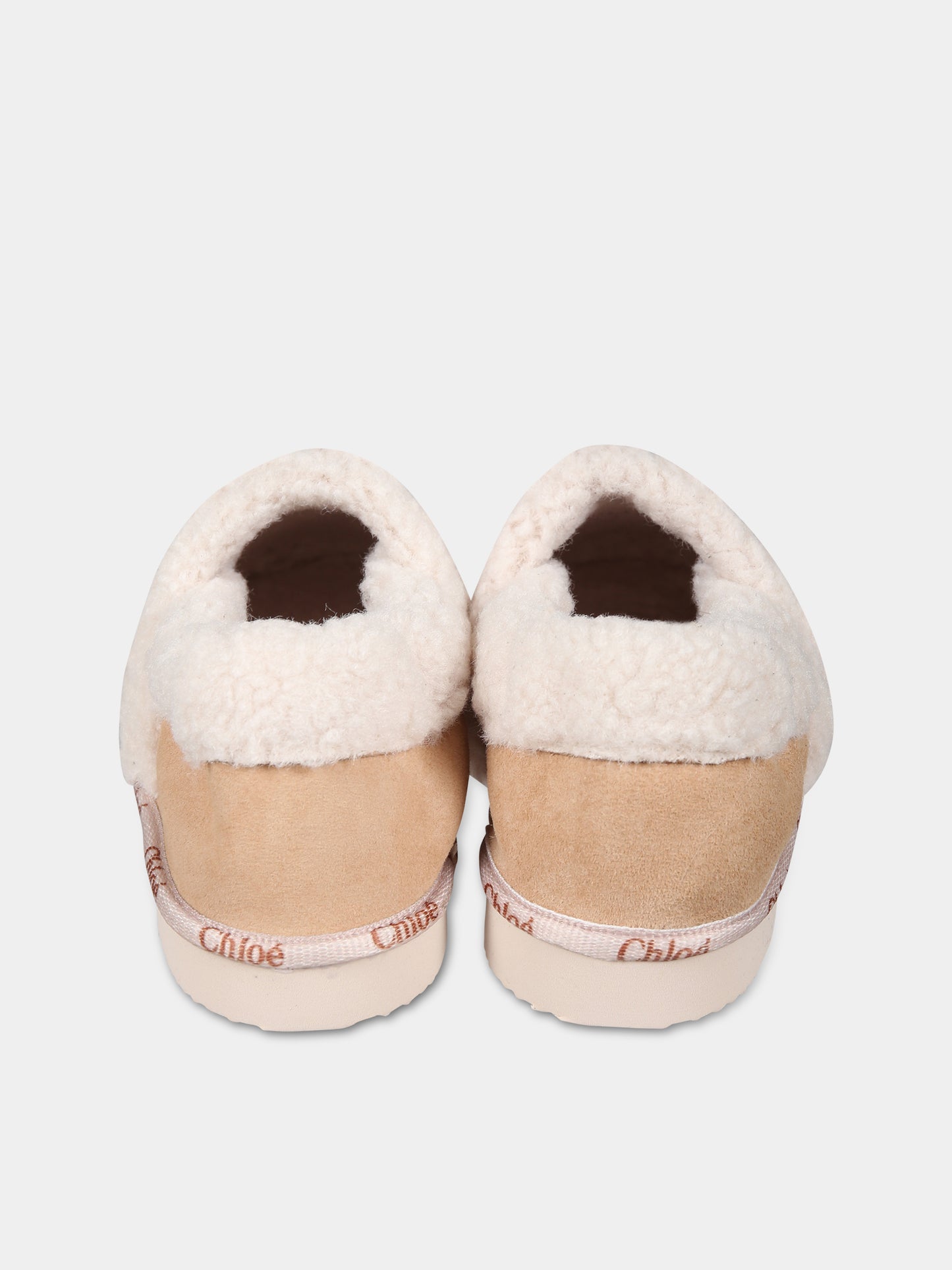 Pantofole beige per bambina,Chloé Kids,C19187 241