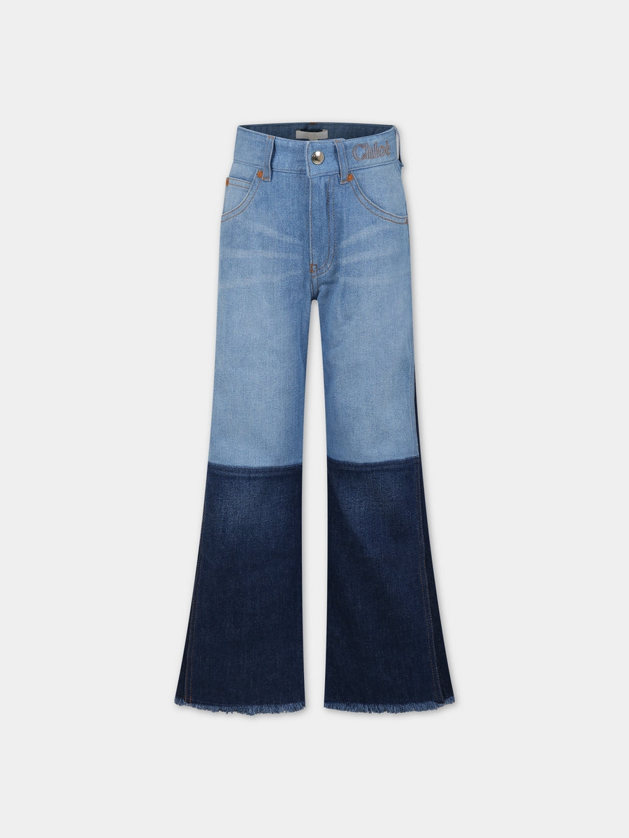 Jeans celesti per bambina con logo,Chloé Kids,C14744 Z10